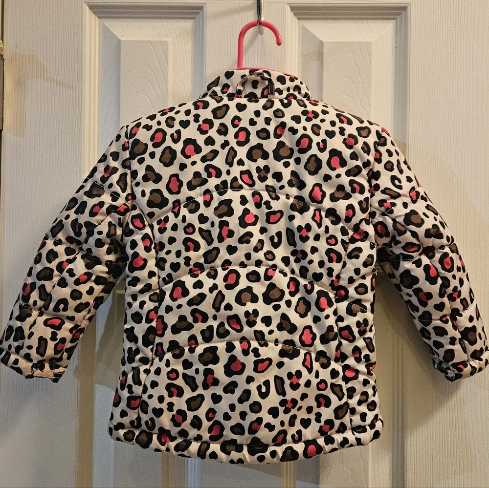 Leopard Print Girls Jacket w/ Pink Accents, Sz 24 mo Trendy, Cheetah